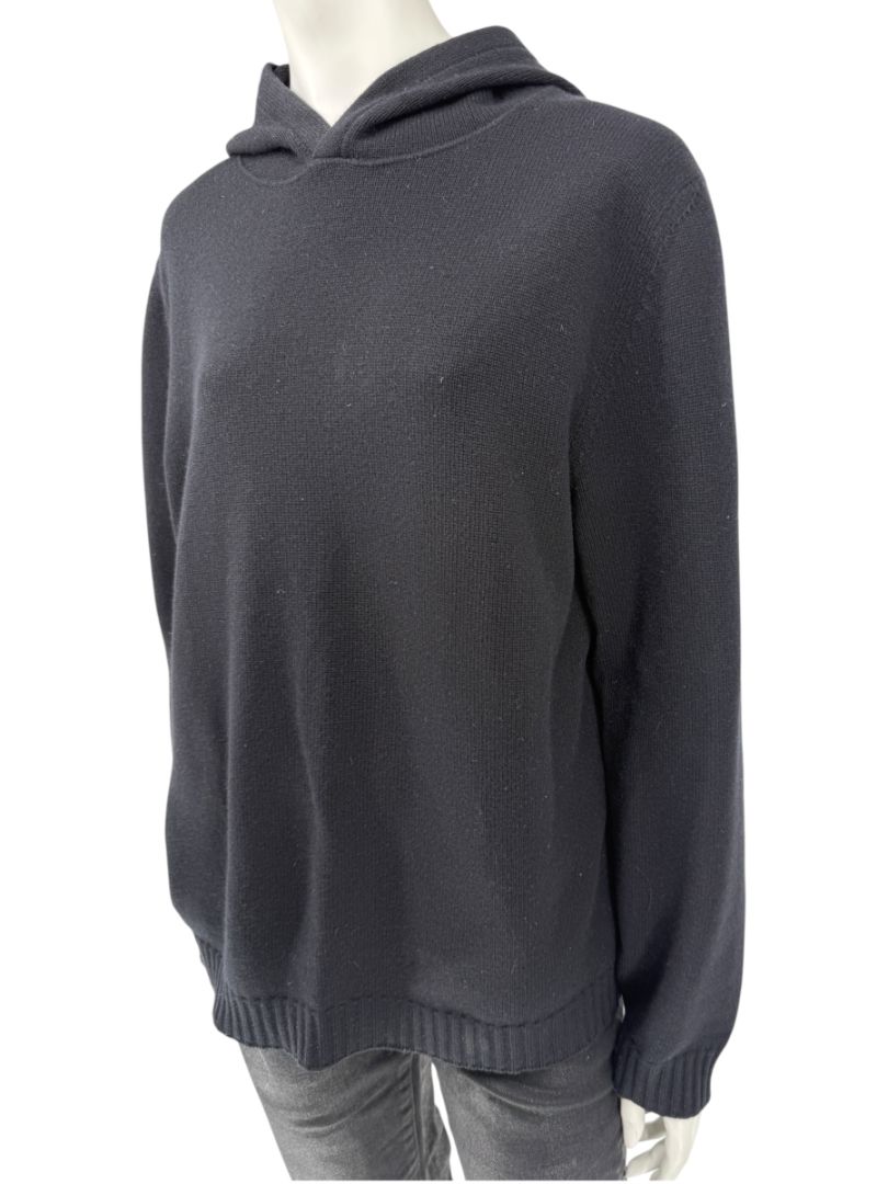 Brunello Cucinelli Black Wool & Cashmere Hoodie – Size M