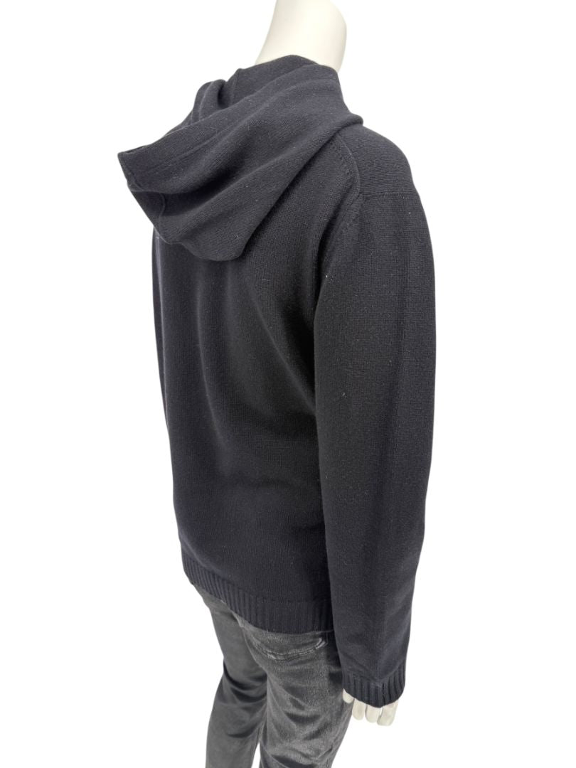 Brunello Cucinelli Black Wool & Cashmere Hoodie – Size M