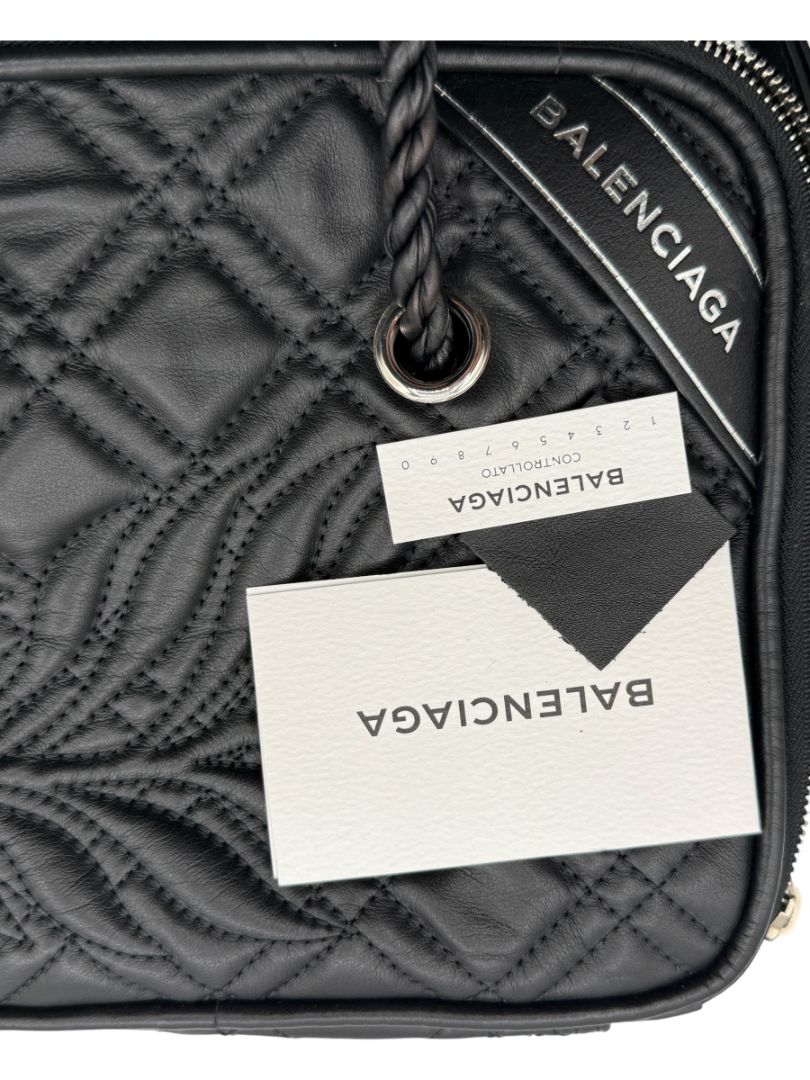 Balenciaga Quilted Blanket Square 2WAY Handbag - Black