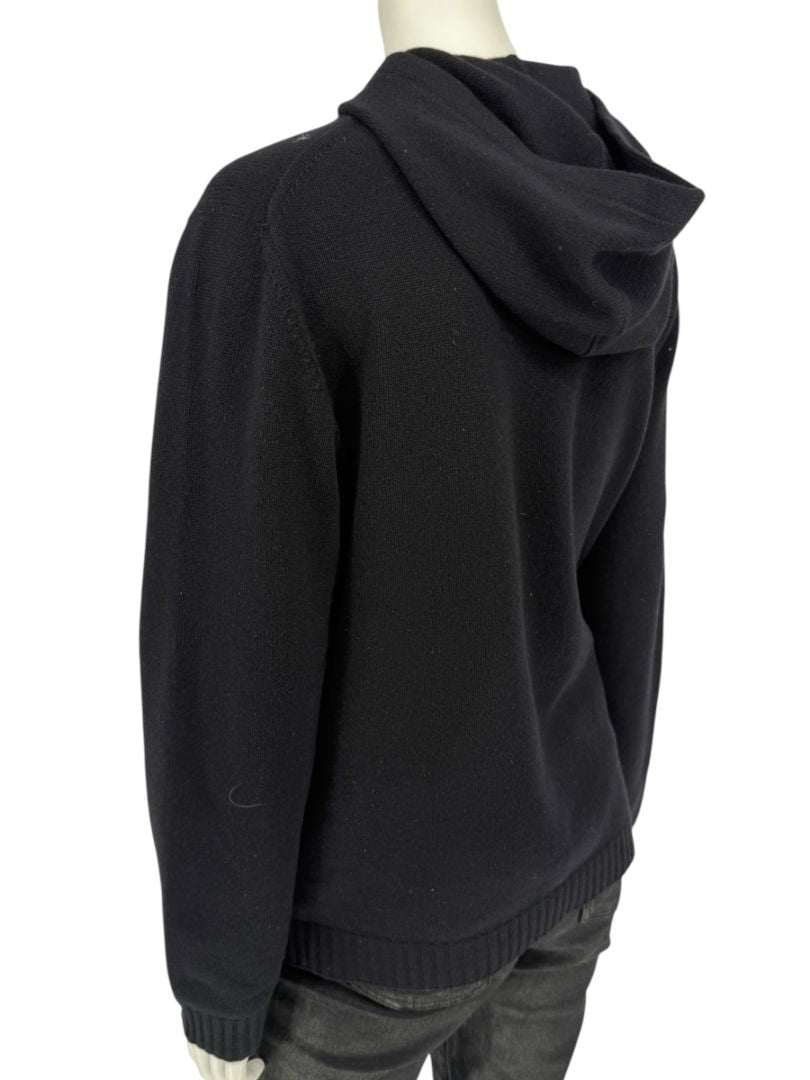 Brunello Cucinelli Black Wool & Cashmere Hoodie – Size M