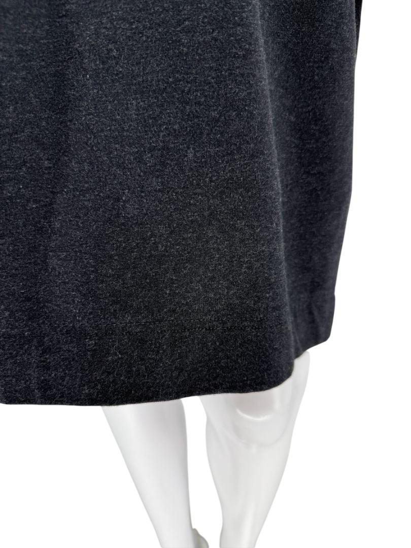 Brunello Cucinelli Charcoal Puff-Sleeve Tunic with Monili Trim – Size Large