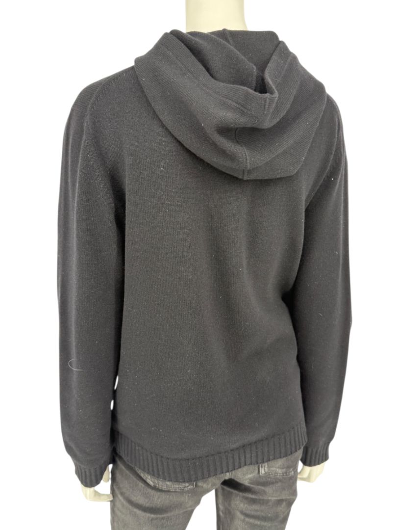 Brunello Cucinelli Black Wool & Cashmere Hoodie – Size M