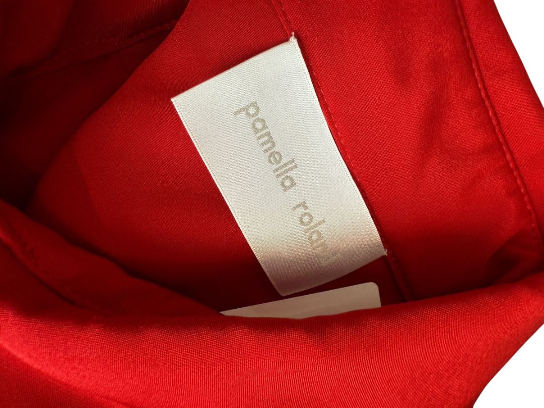 Pamella Roland Peplum Blouse with Asymmetrical Drape - Large