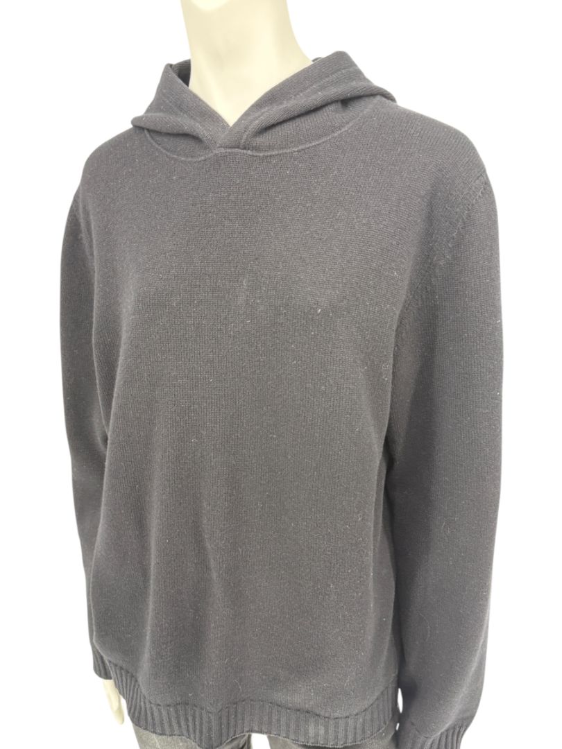 Brunello Cucinelli Black Wool & Cashmere Hoodie – Size M