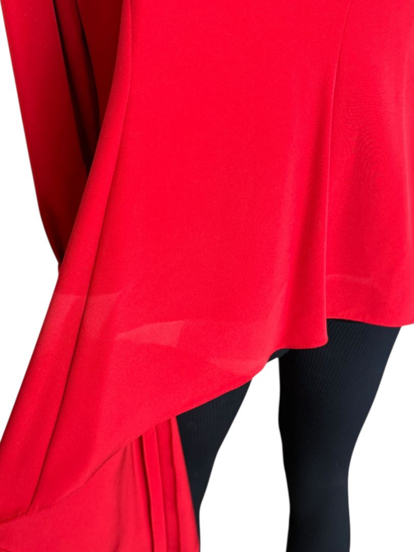 Pamella Roland Peplum Blouse with Asymmetrical Drape - Large