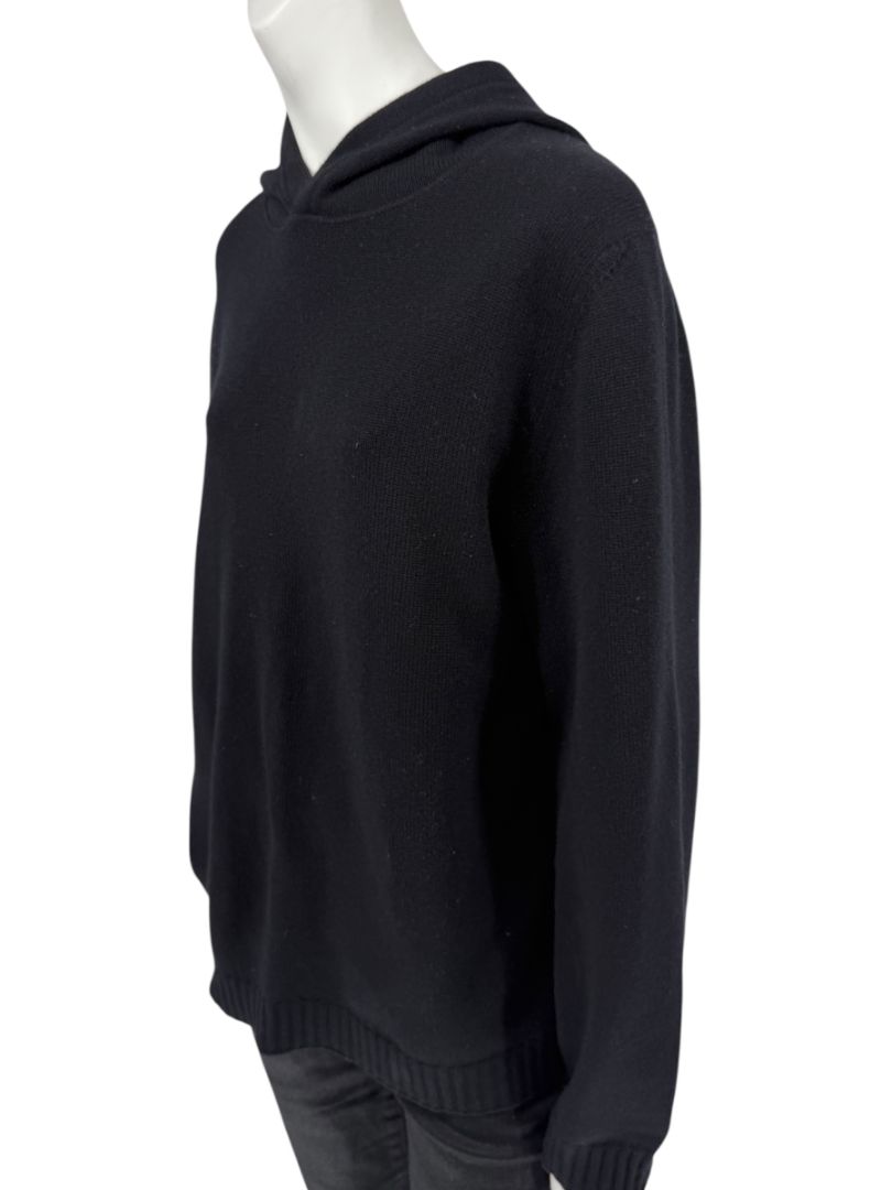 Brunello Cucinelli Black Wool & Cashmere Hoodie – Size M