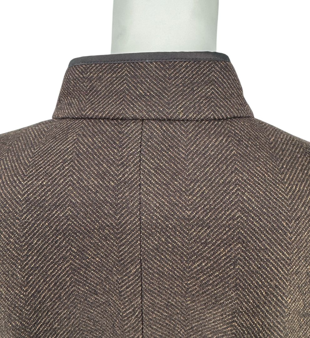 Maxmara Brown Herringbone Skirt Suit - Size 44