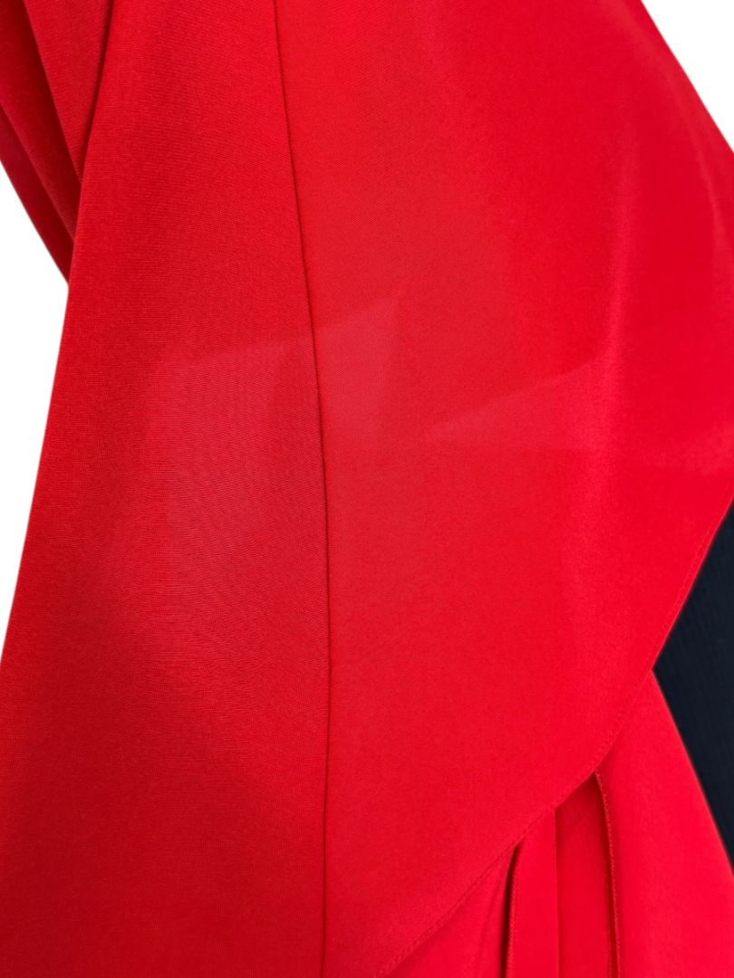 Pamella Roland Peplum Blouse with Asymmetrical Drape - Large