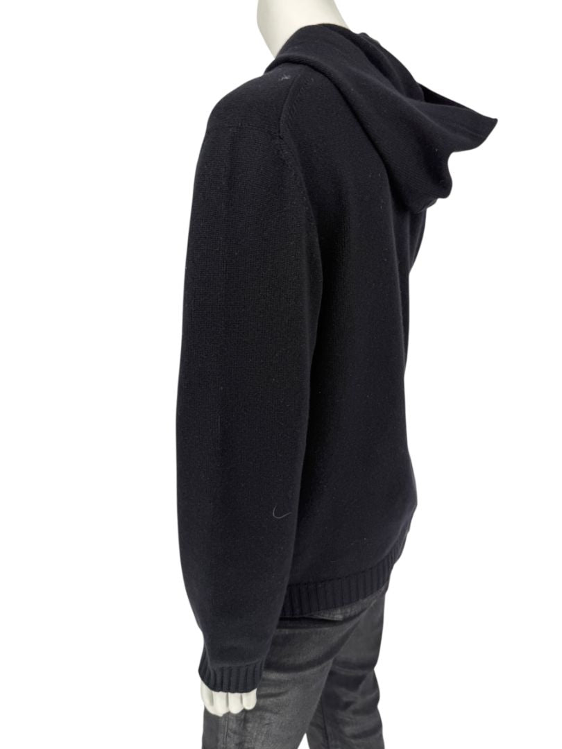 Brunello Cucinelli Black Wool & Cashmere Hoodie – Size M
