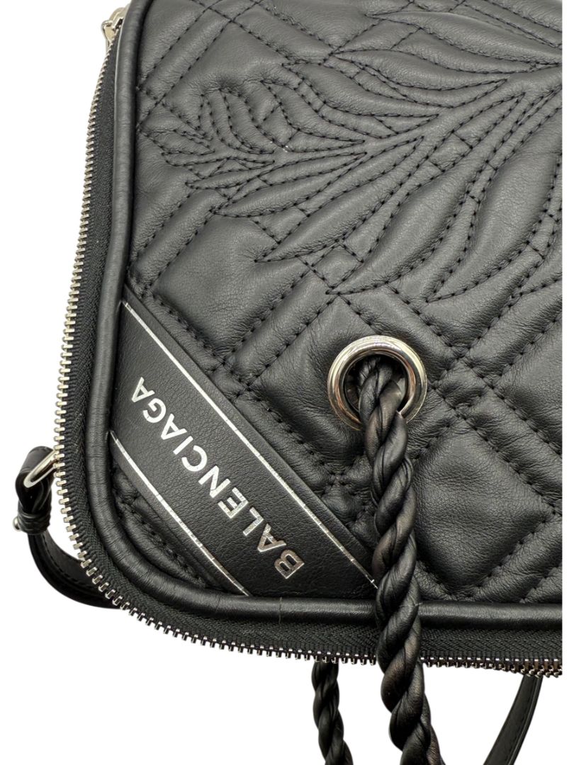 Balenciaga Quilted Blanket Square 2WAY Handbag - Black