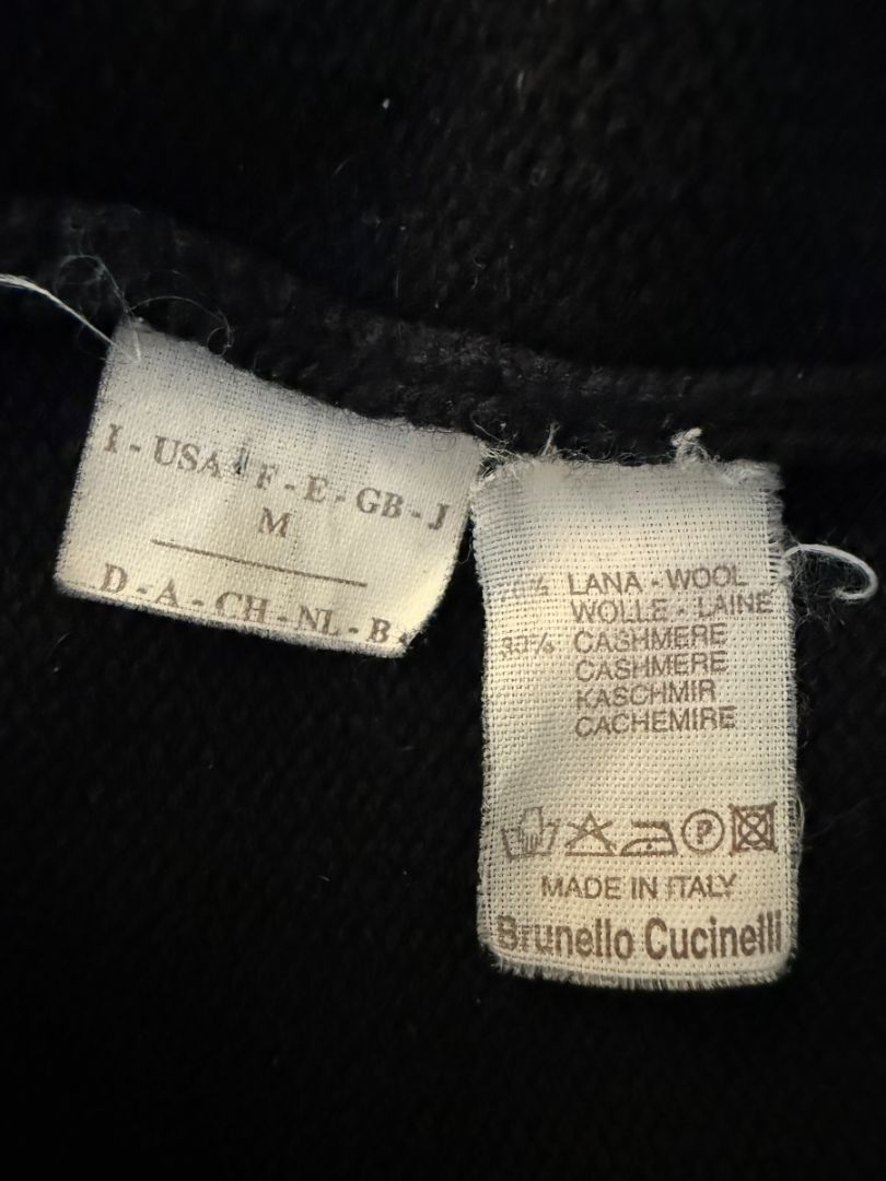 Brunello Cucinelli Black Wool & Cashmere Hoodie – Size M
