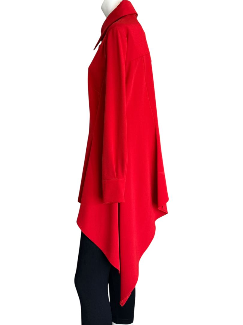 Pamella Roland Peplum Blouse with Asymmetrical Drape - Large