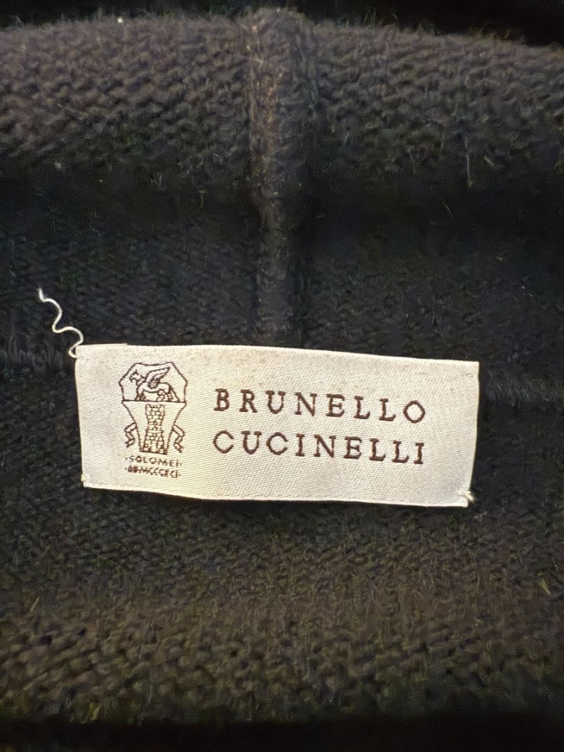 Brunello Cucinelli Black Wool & Cashmere Hoodie – Size M