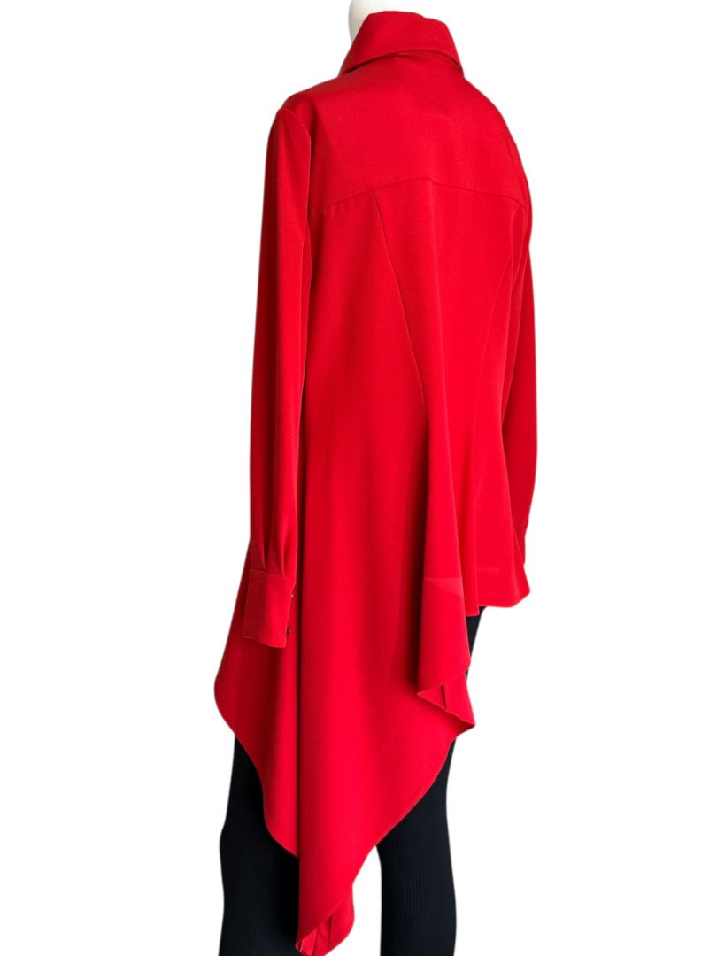 Pamella Roland Peplum Blouse with Asymmetrical Drape - Large