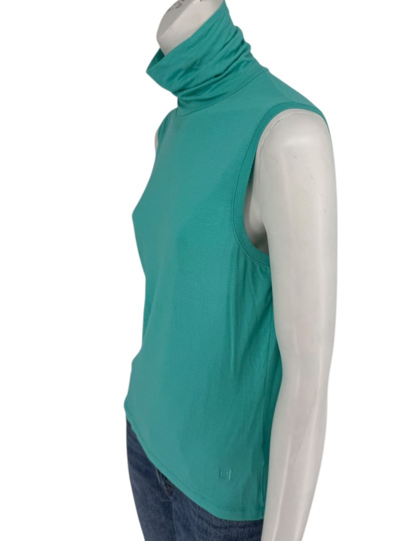 Les Copains Sleeveless Aqua Turtleneck Top – Size IT 46 (US L)