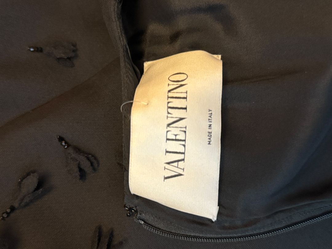 VALENTINO Black Embellished Mini Dress – Size 12