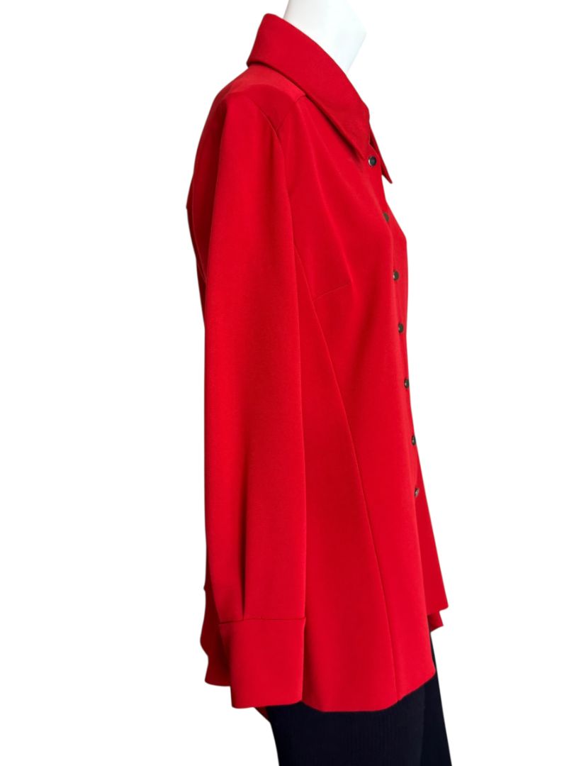 Pamella Roland Peplum Blouse with Asymmetrical Drape - Large
