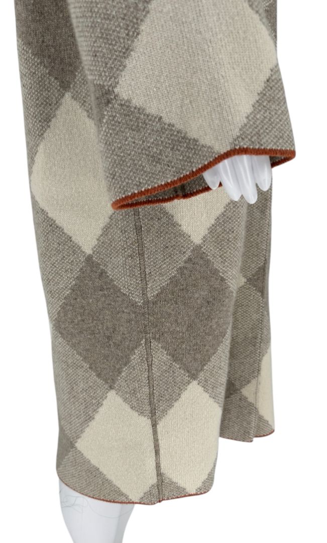 Loro Piana Natural Cashmere Argyle Hooded Coat – Size XS – Excellent Preowned Condition