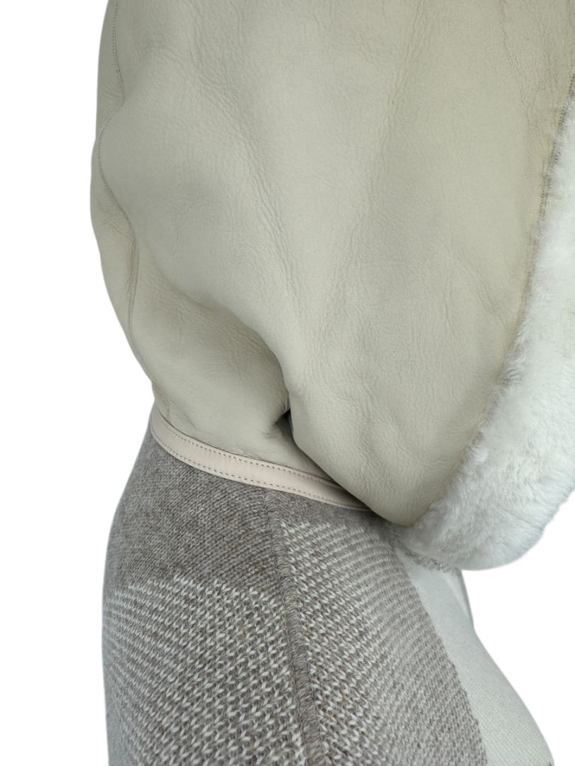 Loro Piana Natural Cashmere Argyle Hooded Coat – Size XS – Excellent Preowned Condition