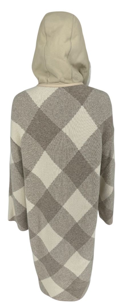 Loro Piana Natural Cashmere Argyle Hooded Coat – Size XS – Excellent Preowned Condition