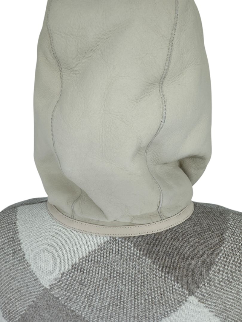 Loro Piana Natural Cashmere Argyle Hooded Coat – Size XS – Excellent Preowned Condition