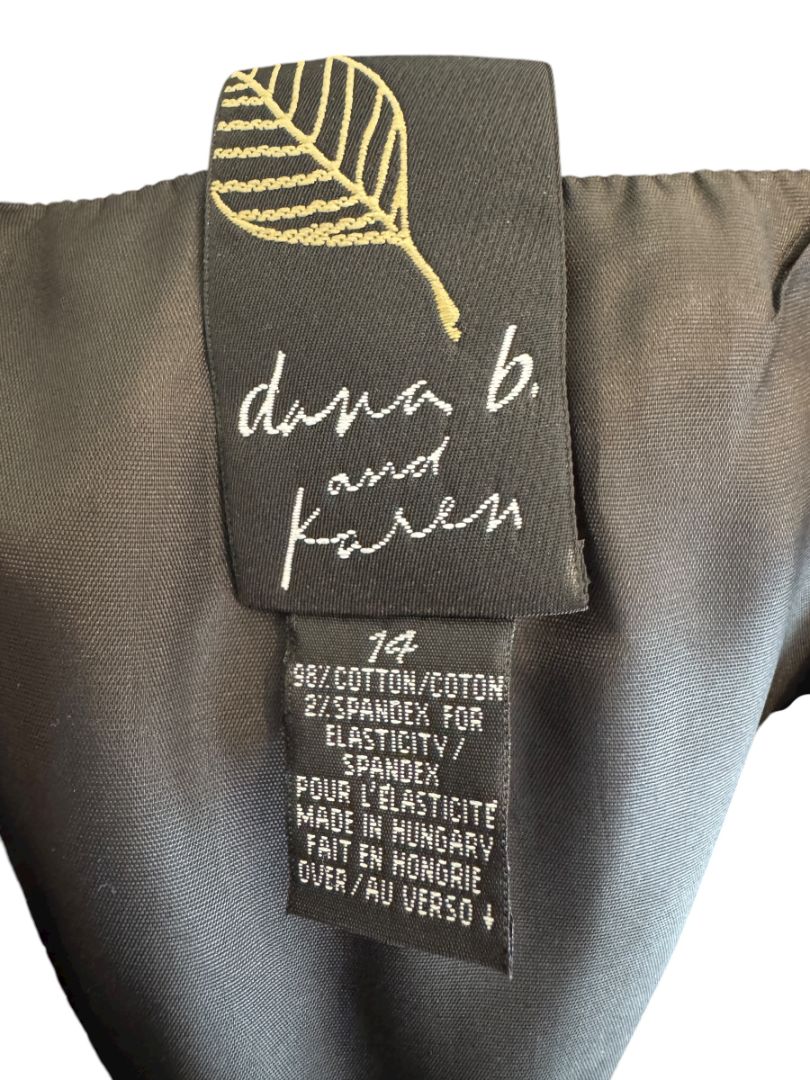 Dana B. and Karen Women’s Black Velvet Button-Front Vest – Size 14