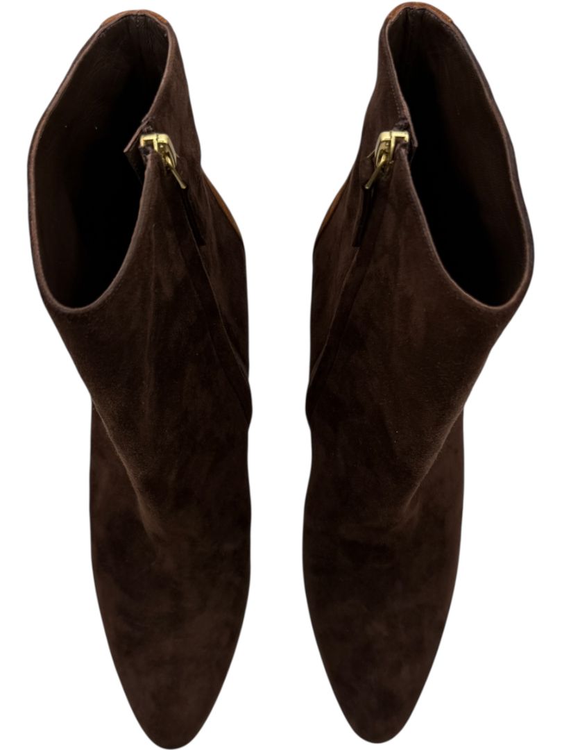 Manolo Blahnik Two-Tone Brown Suede Ankle Booties – Size 39.5