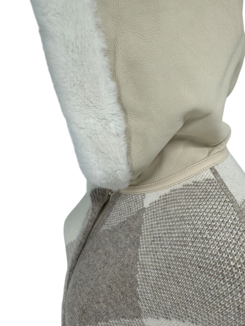 Loro Piana Natural Cashmere Argyle Hooded Coat – Size XS – Excellent Preowned Condition