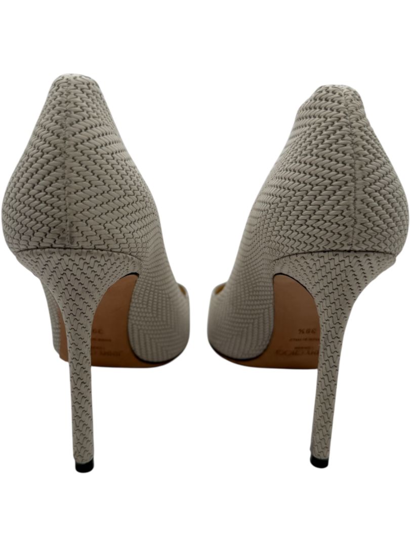Jimmy Choo Ivory Woven Leather Pointed Toe Pumps – Size 39.5