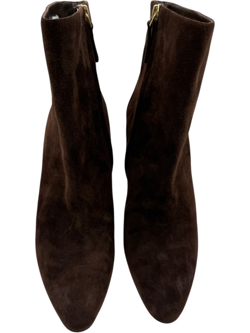 Manolo Blahnik Two-Tone Brown Suede Ankle Booties – Size 39.5