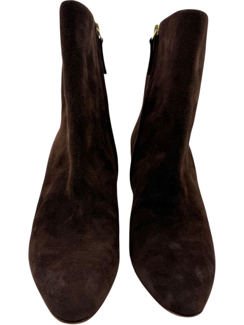 Manolo Blahnik Two-Tone Brown Suede Ankle Booties – Size 39.5