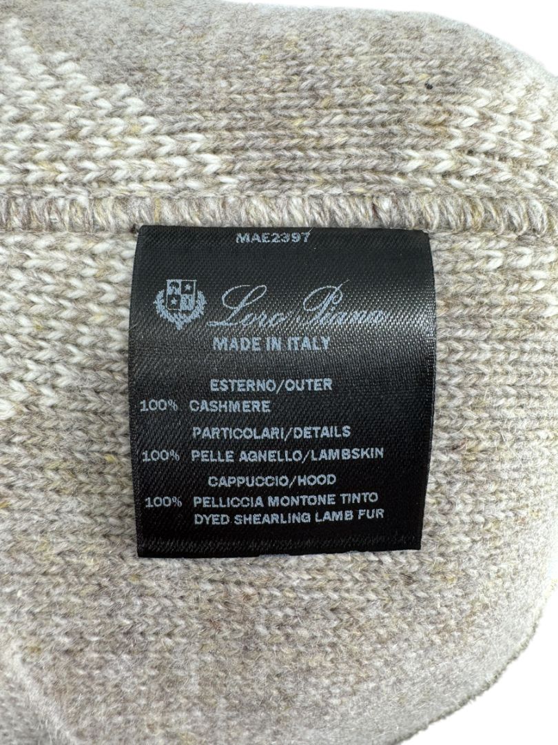 Loro Piana Natural Cashmere Argyle Hooded Coat – Size XS – Excellent Preowned Condition