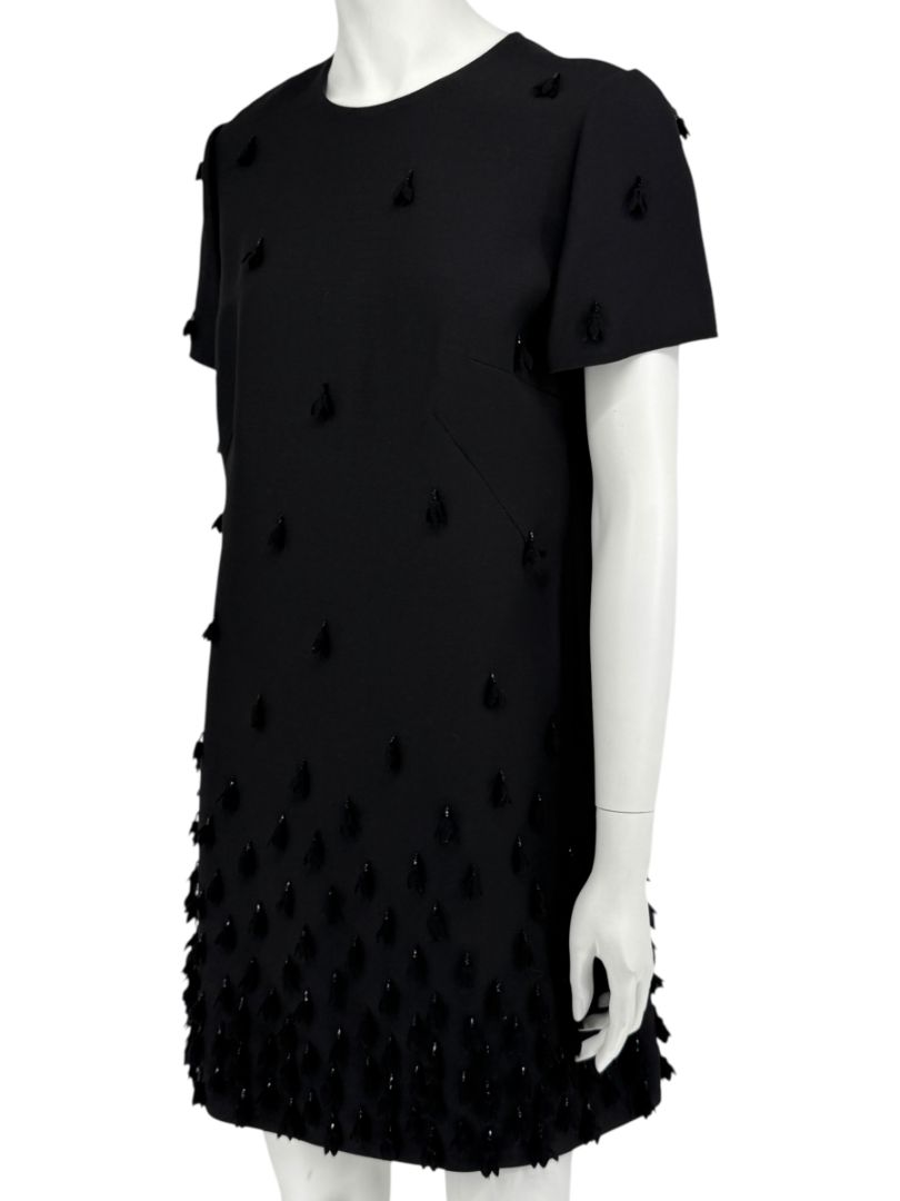 VALENTINO Black Embellished Mini Dress – Size 12