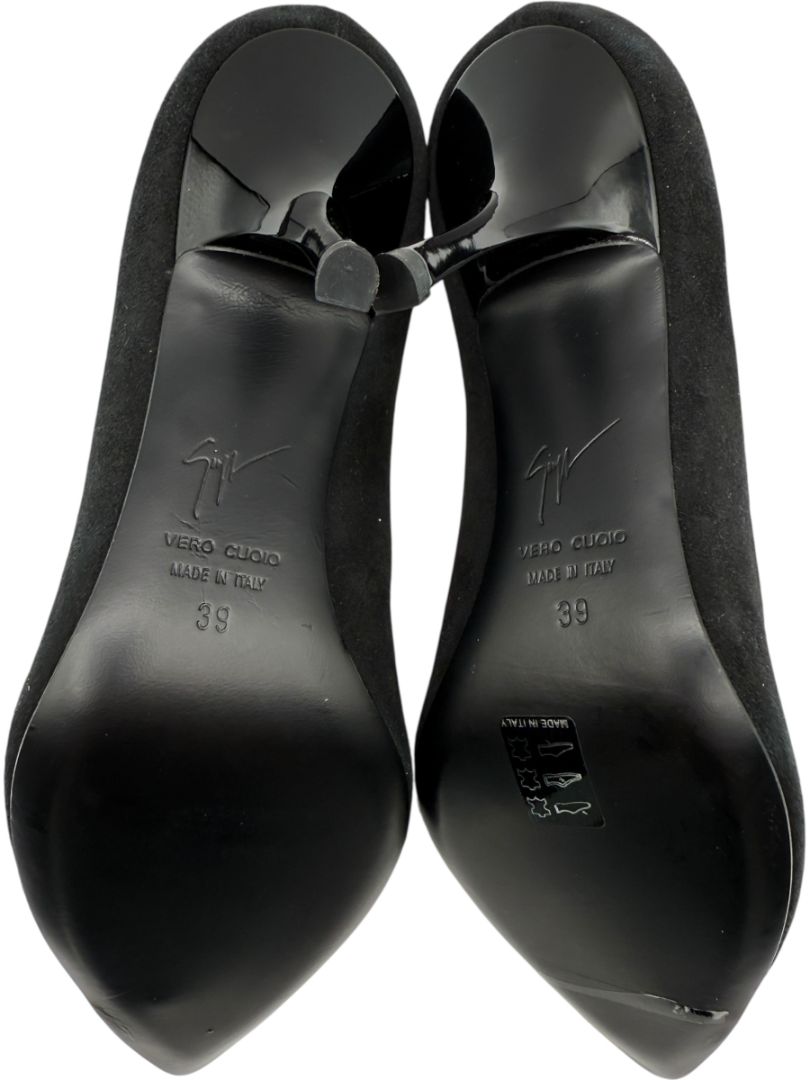Giuseppe Zanotti Black Suede Cap Toe Pumps – Size 39