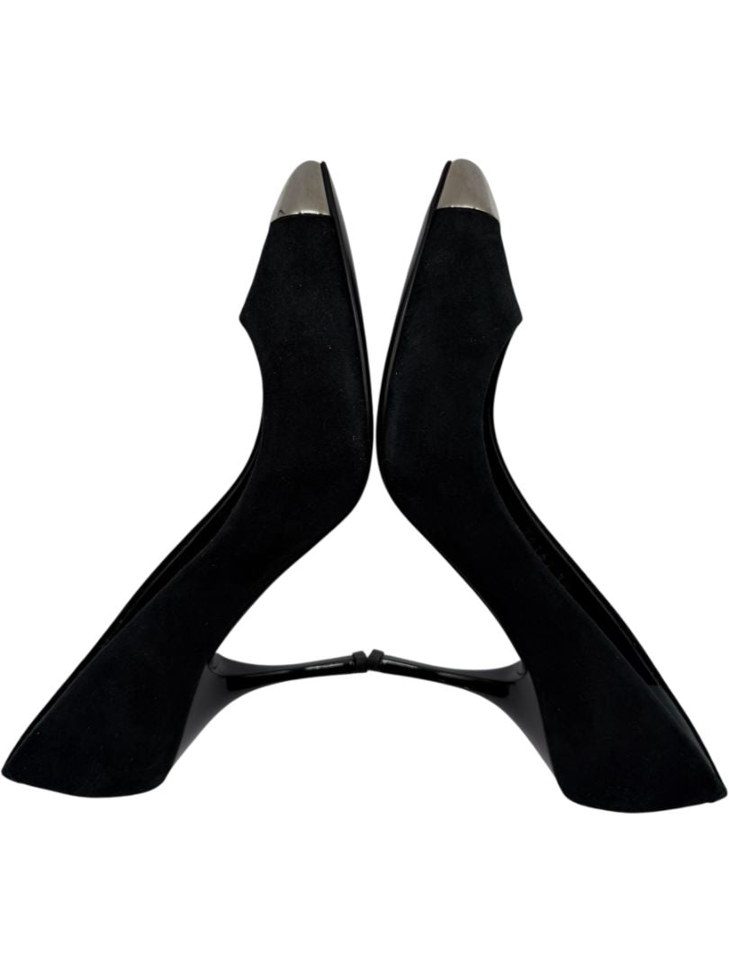 Giuseppe Zanotti Black Suede Cap Toe Pumps – Size 39