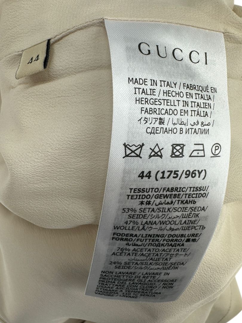 Gucci Gardenia Cady Crepe Wool Silk Dress – Size 44 – New with Tags