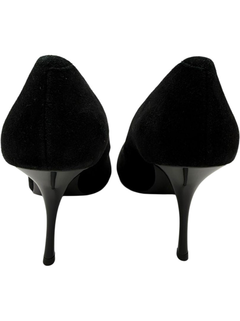 Giuseppe Zanotti Black Suede Cap Toe Pumps – Size 39
