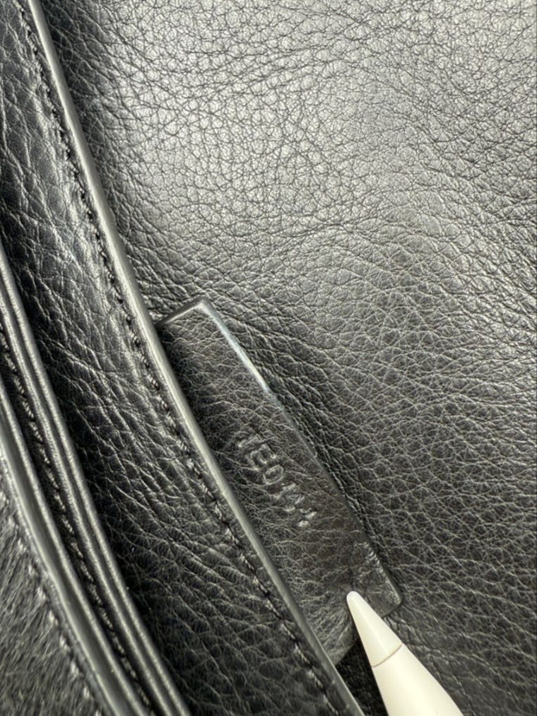 Givenchy Black Pony Hair Accented Antigona Envelope Clutch Bag