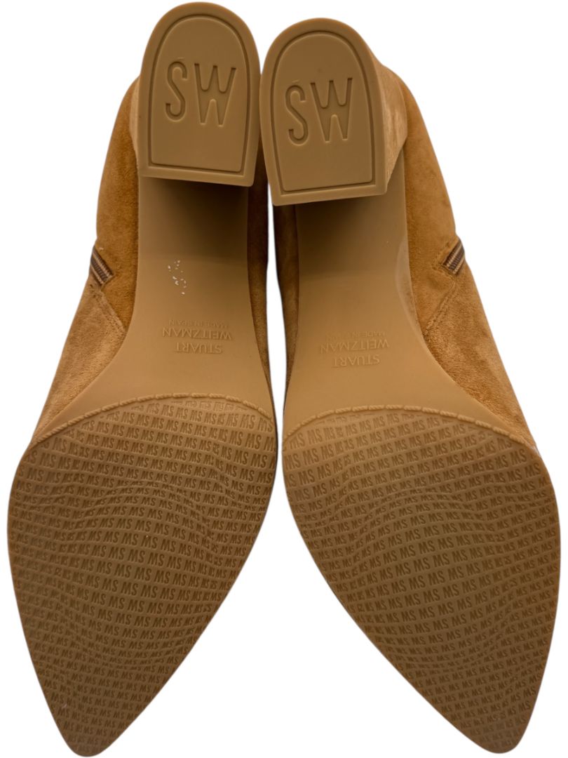Stuart Weitzman Tan Suede Pointed Toe Booties – Size 8.5M