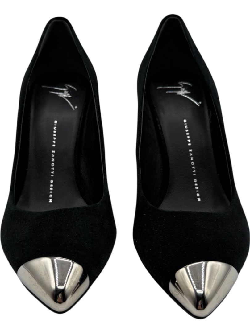 Giuseppe Zanotti Black Suede Cap Toe Pumps – Size 39
