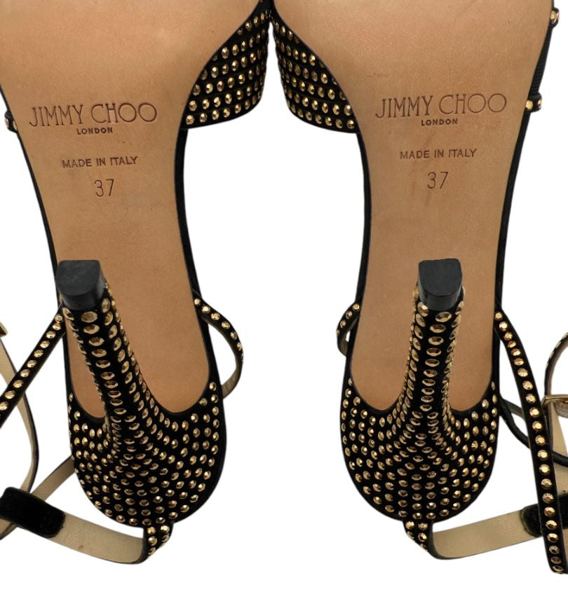 Jimmy Choo Black Studded Mesh Pumps – Size 37 – Excellent Preowned Condition (Worn Once)