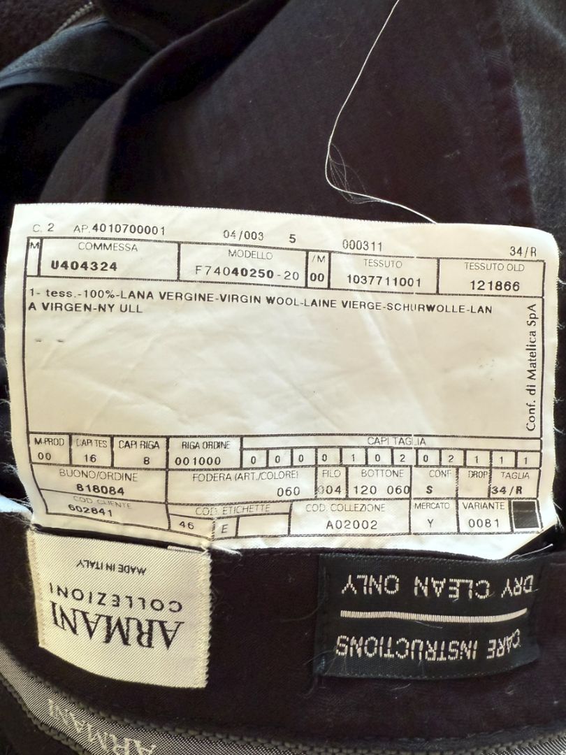 Armani Collezioni Men’s Virgin Wool Dress Trousers – Size 34