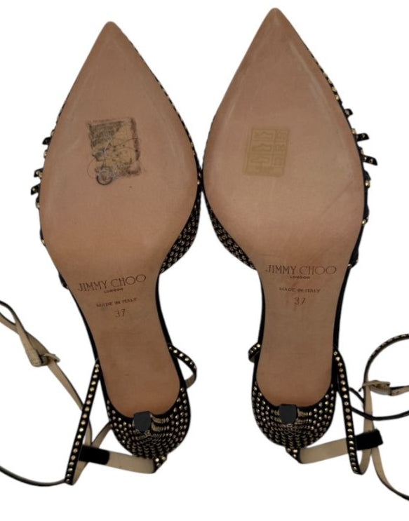 Jimmy Choo Black Studded Mesh Pumps – Size 37 – Excellent Preowned Condition (Worn Once)