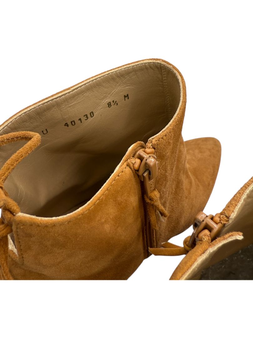 Stuart Weitzman Tan Suede Pointed Toe Booties – Size 8.5M