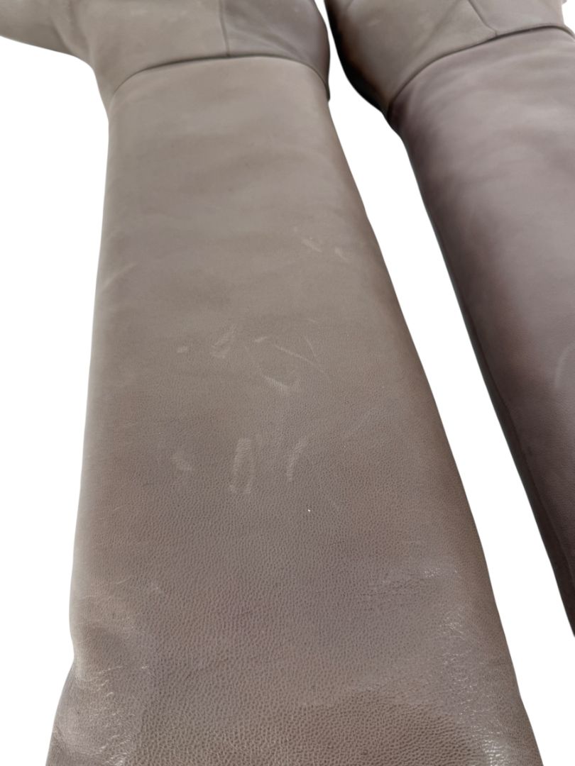 Prada Taupe Leather Knee-High Boots – Size 39.5
