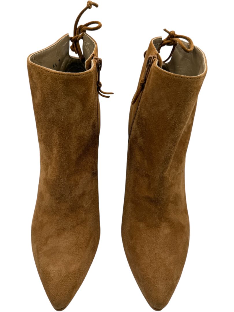 Stuart Weitzman Tan Suede Pointed Toe Booties – Size 8.5M