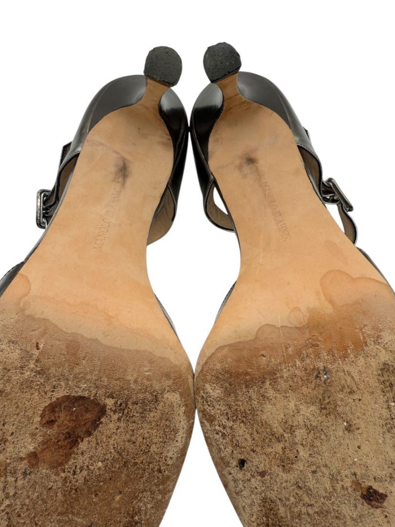 Manolo Blahnik Metallic Leather Heels – Size 41