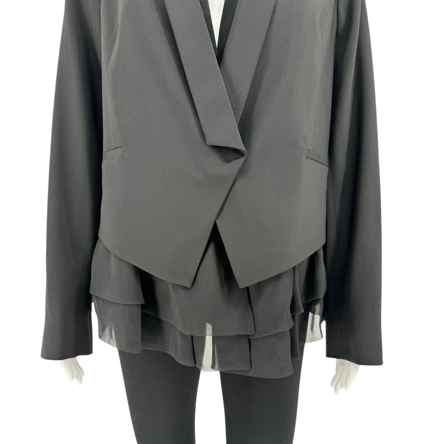 Brunello Cucinelli Black Layered Hem Blazer – Size 44 IT (US 8)