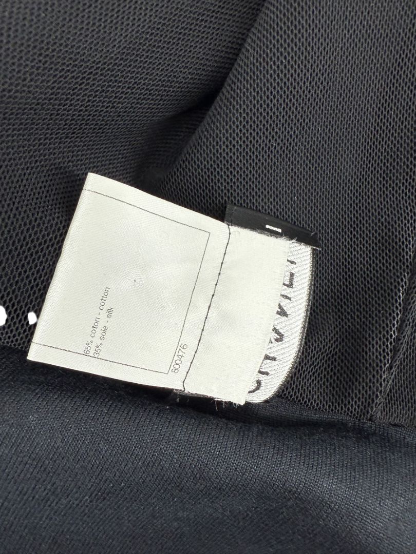 Chanel Black Velour Zip Front Sleeveless Hooded Sweatshirt - Size 42