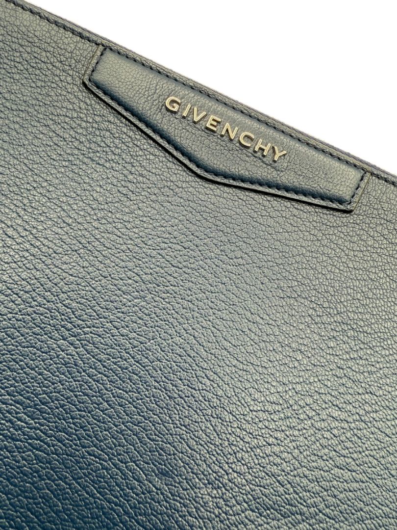 Givenchy Antigona Clutch Navy Pebbled Leather
